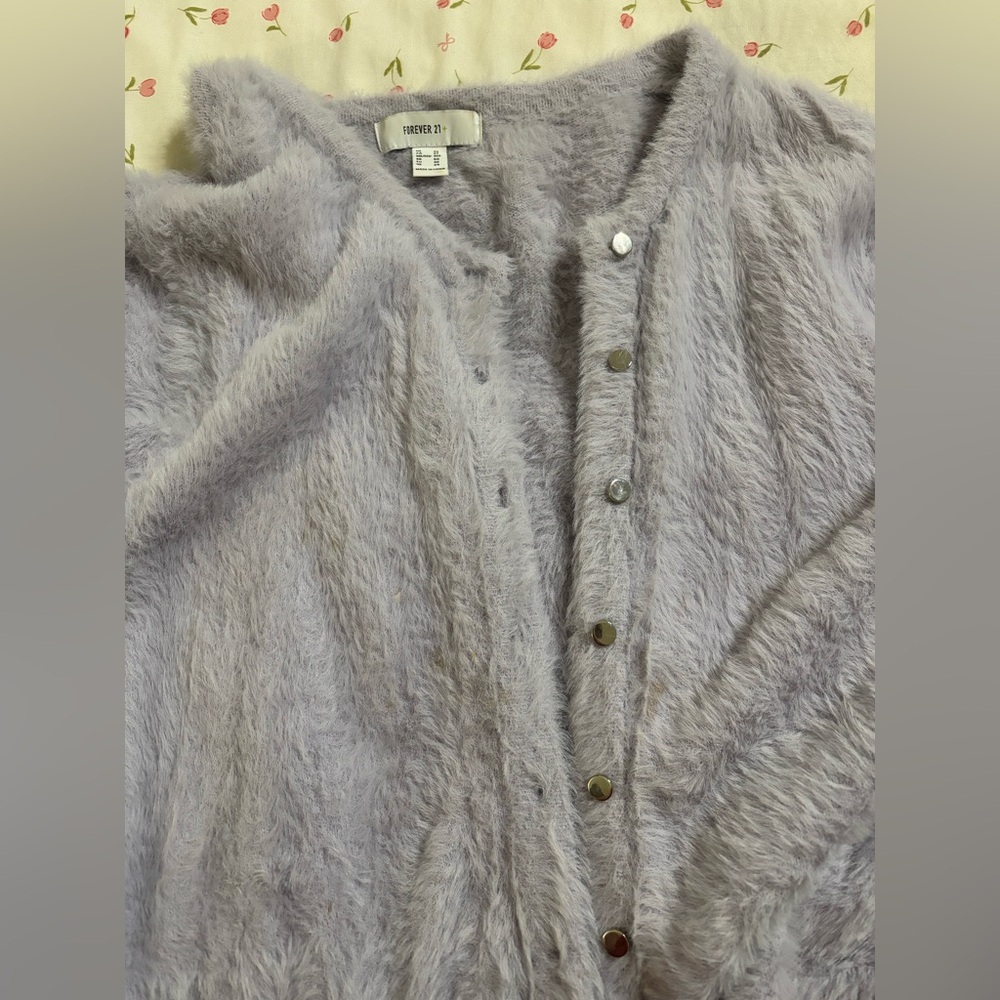 Forever 21 Soft Gray Knit Cardigan